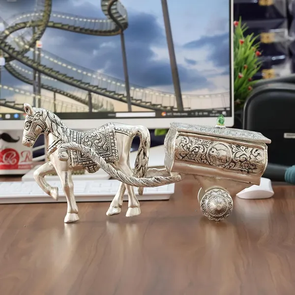 KridayKraft_Horse_Cart_Metal_Statue_Aluminum_Plated_Metal_Horse_Cart_Murti_Showpiece_Religious_Figurines_Gift_Article_for_Home_and_Office_Table_and_Car_Dashboard_Decor_(Silver)