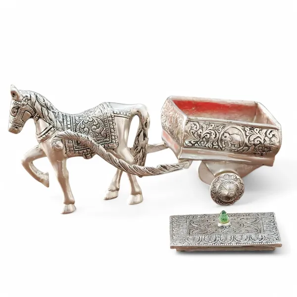 KridayKraft_Horse_Cart_Metal_Statue_Aluminum_Plated_Metal_Horse_Cart_Murti_Showpiece_Religious_Figurines_Gift_Article_for_Home_and_Office_Table_and_Car_Dashboard_Decor_(Silver)
