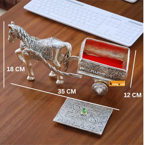 KridayKraft_Horse_Cart_Metal_Statue_Aluminum_Plated_Metal_Horse_Cart_Murti_Showpiece_Religious_Figurines_Gift_Article_for_Home_and_Office_Table_and_Car_Dashboard_Decor_(Silver)