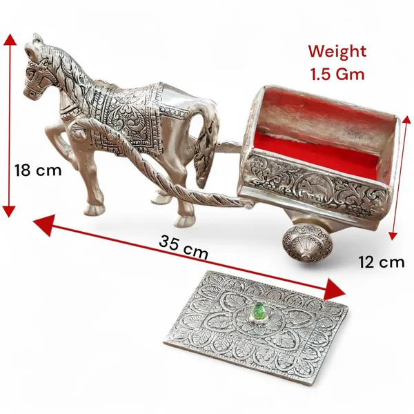 KridayKraft_Horse_Cart_Metal_Statue_Aluminum_Plated_Metal_Horse_Cart_Murti_Showpiece_Religious_Figurines_Gift_Article_for_Home_and_Office_Table_and_Car_Dashboard_Decor_(Silver)