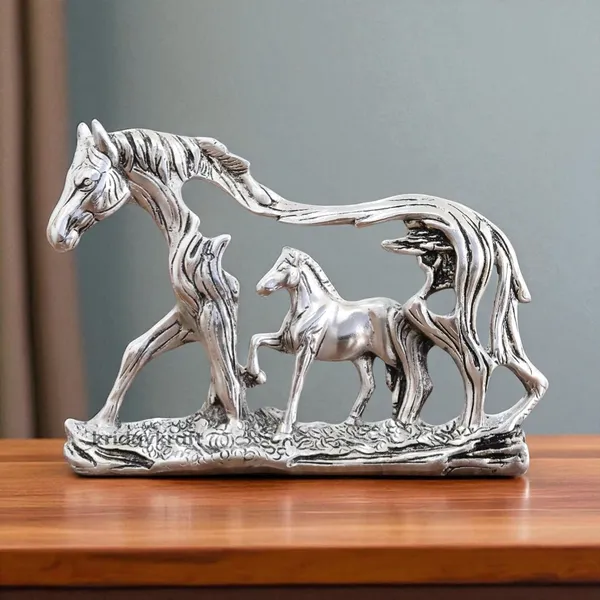 KridayKraft_Golden_Elegant_Metal_Horse_Family_Showpiece_Metal_Statue_for_Wealth,_Income_and_Bright_Future_&_Feng_Shui_&_Vastu_Decorative_Desk_&_Living_Room_Décor,_Ideal_Gift_for_Horse_Lovers
