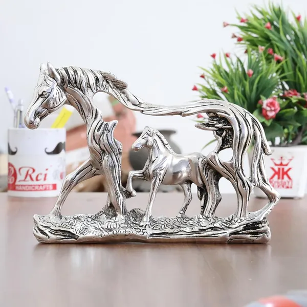 KridayKraft_Golden_Elegant_Metal_Horse_Family_Showpiece_Metal_Statue_for_Wealth,_Income_and_Bright_Future_&_Feng_Shui_&_Vastu_Decorative_Desk_&_Living_Room_Décor,_Ideal_Gift_for_Horse_Lovers
