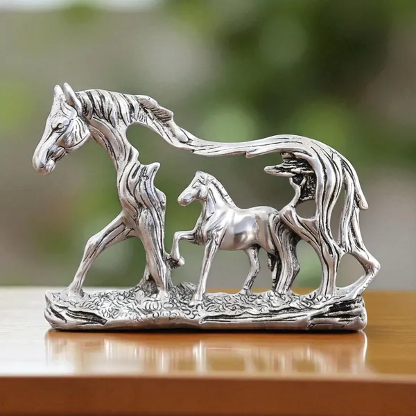 KridayKraft_Golden_Elegant_Metal_Horse_Family_Showpiece_Metal_Statue_for_Wealth,_Income_and_Bright_Future_&_Feng_Shui_&_Vastu_Decorative_Desk_&_Living_Room_Décor,_Ideal_Gift_for_Horse_Lovers
