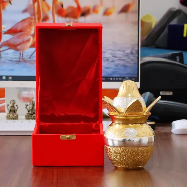 KridayKraft_Gold-Silver_Plated_Pooja_Kalash_with_Coconut,_Leaves,_and_Royal_Velvet_Box_Kalash_Ideal_Poojan_Home,_Temple,_and_Living_Room_Décor_(Pack_of_1)