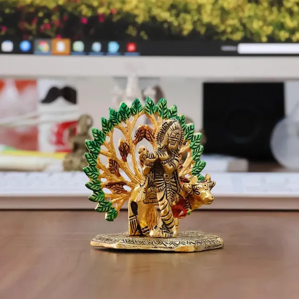 Metal_Home_Decorative_kalpavriksha_tree_With_Cow_and_Krishna_Idols_Gold_Plated