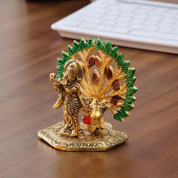 Metal_Home_Decorative_kalpavriksha_tree_With_Cow_and_Krishna_Idols_Gold_Plated