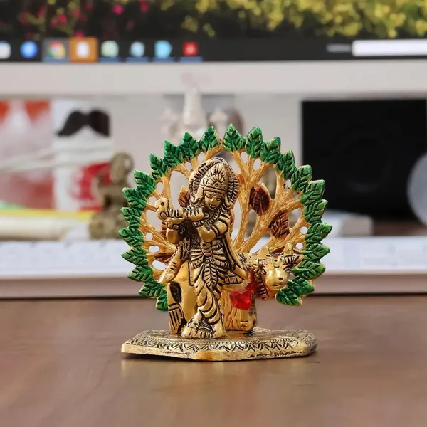 Metal_Home_Decorative_kalpavriksha_tree_With_Cow_and_Krishna_Idols_Gold_Plated
