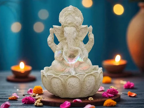KridayKraft_Lotus_Ganesh_Off_White_Waterfall_Design_Table_top_Colour_Changing_Lights_Fountain_Polyresin_Showpiece_for_Home_Garden_Living_Room_Decor_Decoration_Gift_Items,_26_CM_1_kg