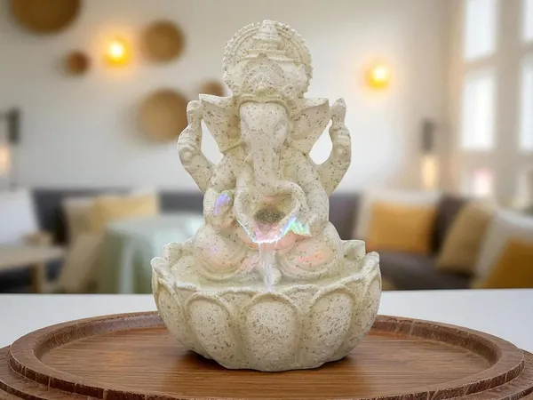 KridayKraft_Lotus_Ganesh_Off_White_Waterfall_Design_Table_top_Colour_Changing_Lights_Fountain_Polyresin_Showpiece_for_Home_Garden_Living_Room_Decor_Decoration_Gift_Items,_26_CM_1_kg