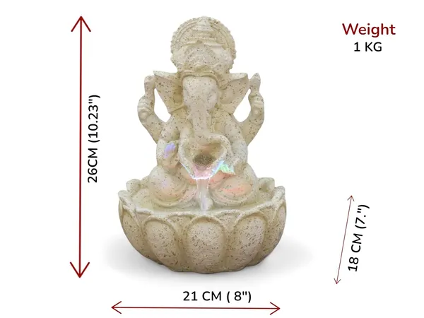 KridayKraft_Lotus_Ganesh_Off_White_Waterfall_Design_Table_top_Colour_Changing_Lights_Fountain_Polyresin_Showpiece_for_Home_Garden_Living_Room_Decor_Decoration_Gift_Items,_26_CM_1_kg
