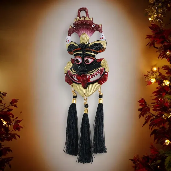 KridayKraft_Metal_Narsingh_Kirtimukha_Nazar_Battu_with_Naag_Ganesha_Suraksha_Kawach_Mask_for_Evil_Eye_Protection_for_Home,_Wall_Hanging_Mask_Office_Wall_&_Door_Hanging,_10_inch,_Multi