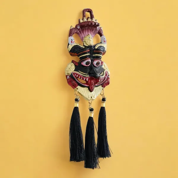 KridayKraft_Metal_Narsingh_Kirtimukha_Nazar_Battu_with_Naag_Ganesha_Suraksha_Kawach_Mask_for_Evil_Eye_Protection_for_Home,_Wall_Hanging_Mask_Office_Wall_&_Door_Hanging,_10_inch,_Multi