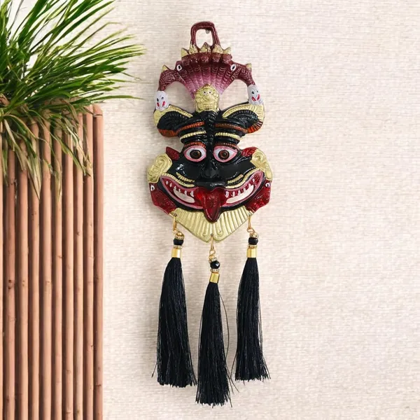 KridayKraft_Metal_Narsingh_Kirtimukha_Nazar_Battu_with_Naag_Ganesha_Suraksha_Kawach_Mask_for_Evil_Eye_Protection_for_Home,_Wall_Hanging_Mask_Office_Wall_&_Door_Hanging,_10_inch,_Multi