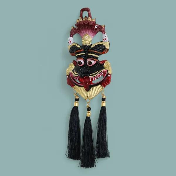 KridayKraft_Metal_Narsingh_Kirtimukha_Nazar_Battu_with_Naag_Ganesha_Suraksha_Kawach_Mask_for_Evil_Eye_Protection_for_Home,_Wall_Hanging_Mask_Office_Wall_&_Door_Hanging,_10_inch,_Multi