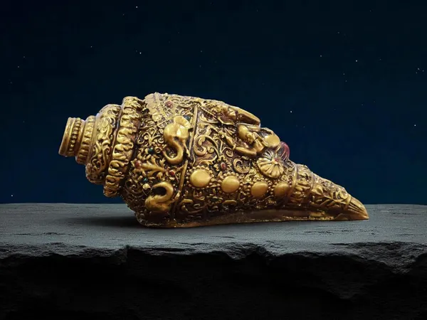 KridayKraft_Decorative_Lord_Ganesha_Shank,_Gold-Toned,_Conch_Shell_for_Wealth,_Prosperity_and_Good_Luck_Intricate_Design,_22cm_(9")_x_11cm_(4")_polyresin