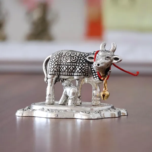Kamdhenu_Cow_with_Calf_Metal_Rajasthani_Handicrafts_Decorative_Showpiece_for_Gifting_Anniversary_Valentine's_Day_(Silver)