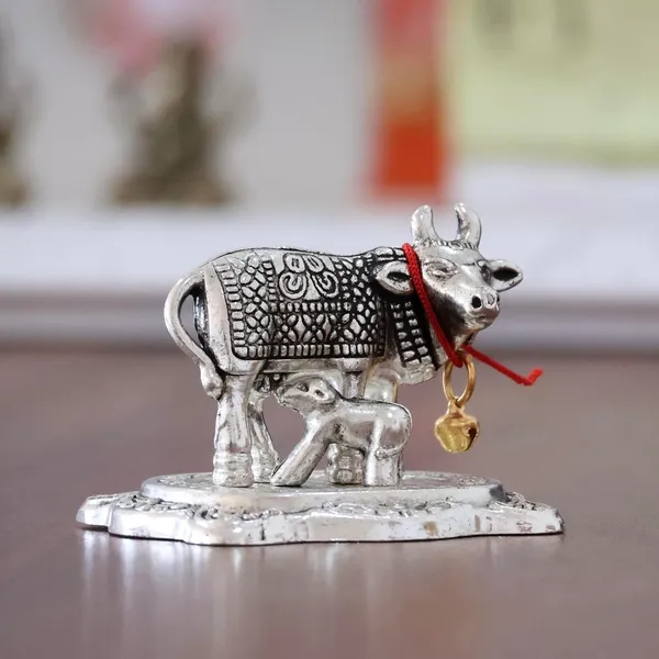 Kamdhenu_Cow_with_Calf_Metal_Rajasthani_Handicrafts_Decorative_Showpiece_for_Gifting_Anniversary_Valentine's_Day_(Silver)
