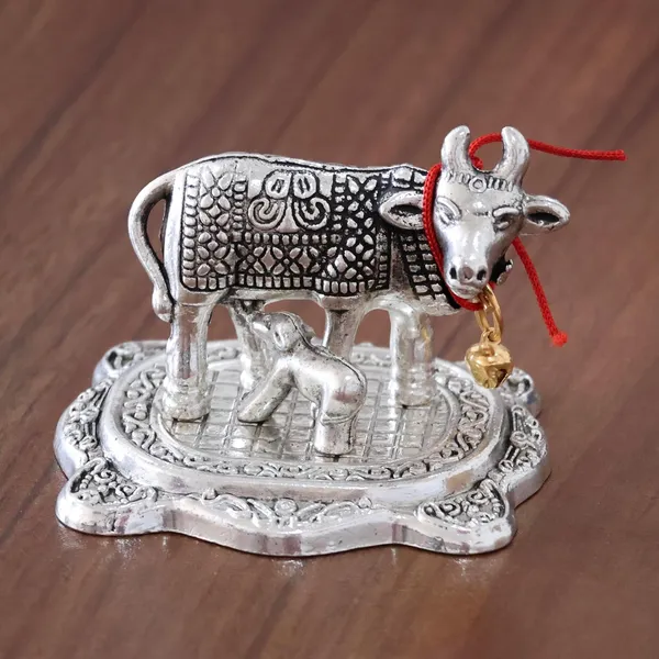 Kamdhenu_Cow_with_Calf_Metal_Rajasthani_Handicrafts_Decorative_Showpiece_for_Gifting_Anniversary_Valentine's_Day_(Silver)