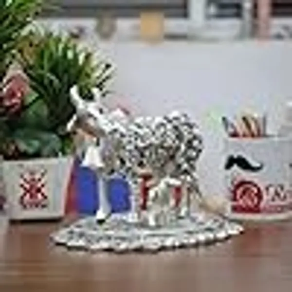 KridayKraft_Gold_Plated_Kamdhenu_Cow_with_Calf_Metal_Statue_for_Good_Luck_Feng_Shui_&_Vastu_Showpiece_As_Table_Top_Religious_Idol_Gau_MATA_for_Home_Office_Decorative,Animal_Showpiece