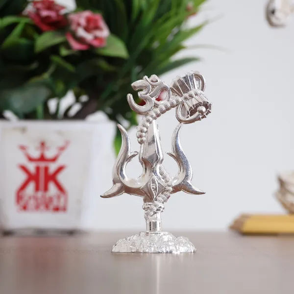 KridayKraft_Metal_Shivshakti_Om_Trishul_Damru_Rudaksha_Mala_Idol_Symbol_Statue,_Antique_Silver_Finish,_9.5_cm_Height,_5_cm_Base