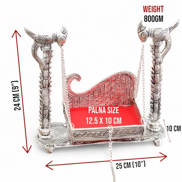 KridayKraft_Metal_Swing_Laddu_Gopal_Jhula,Krishna_Hindola_Palana,Decorative_Laddu_Gopal_for_Temple_Pooja,Showpiece_Figurines,