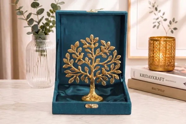 Kridaykraft_Gold_Finish_Kalpavriksha_Tree_with_Decorative_Velvet_Gift_Box_–_Spiritual_Figurine_for_Home_Decor,_Office_Table,_and_Corporate_Gifting_–_Auspicious_Metal_Art_Showpiece.