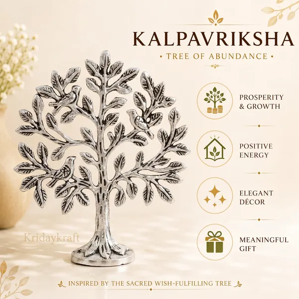 Kridaykraft_Metal_Kalpavriksha_Tree_Showpiece_for_Vastu_|_Silver_Kalpvriksha_Wish_Fulfilling_Tree_for_Home_Decor,_Office_Desk_&_Gifting_(Standard_Size)