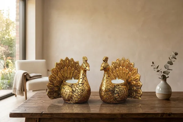Kridaykraft_Peacock_Tealight_Candle_Holder_Pair,_Metallic_Gold_Decorative_Figurine_for_Home_Décor,_Table_Centerpiece_for_Diwali,_Weddings,_and_Festivals.