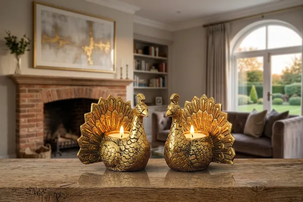 Kridaykraft_Peacock_Tealight_Candle_Holder_Pair,_Metallic_Gold_Decorative_Figurine_for_Home_Décor,_Table_Centerpiece_for_Diwali,_Weddings,_and_Festivals.