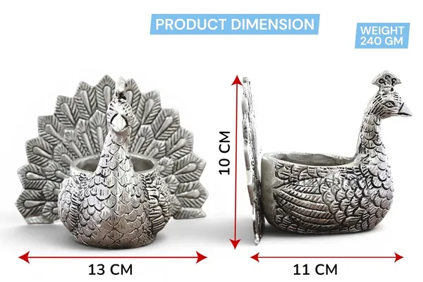 Kridaykraft_Peacock_Tealight_Candle_Holder_Pair,_Metallic_Silver_Decorative_Figurine_for_Home_Décor,_Table_Centerpiece_for_Diwali,_Weddings,_and_Festivals.