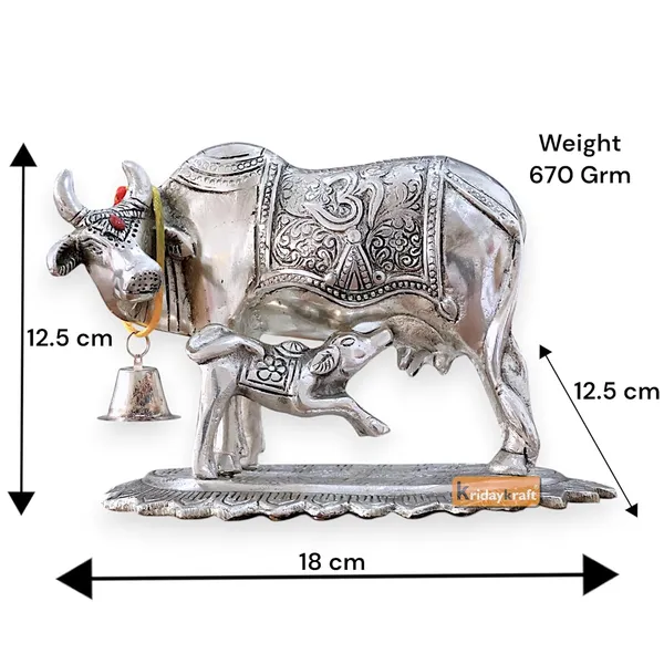 Metal_Om_Kamdhenu_Cow_and_Calf_Metal_Statue_for_Good_Luck,Feng_Shui_As_Table_Top_Figurine,Vastu,Religious_Gau_MATA_Idol_Home,Office&Table_Decorative,Animal