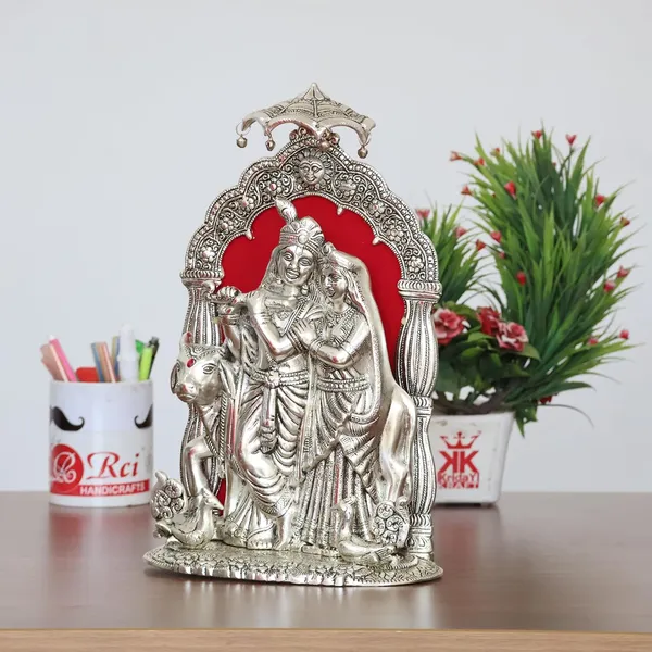 Metal_Radha_Krishna_Idol_with_Cow_Decorative_Showpiece_Statue_for_Puja_Room_Home_Office_Desk_Gift_Items_Ornate_Metal_Sculpture_of_Hindu_Deities,_33_cm_Height_Silver