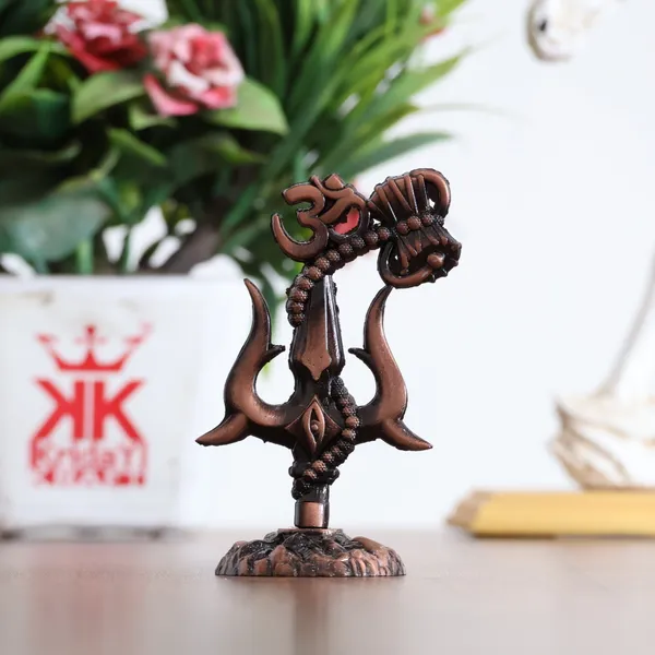 Metal_Shivshakti_Om_Trishul_Damru_Rudaksha_Mala_Idol_Symbol_Statue,_Antique_Bronze_Finish,_9.5_cm_Height,_5_cm_Base
