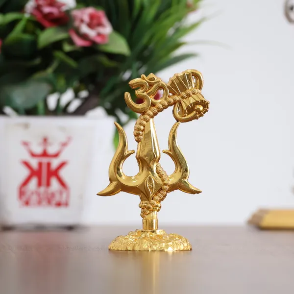 Metal_Shivshakti_Om_Trishul_Damru_Rudaksha_Mala_Idol_Symbol_Statue,_Antique_Gold_Finish,_9.5_cm_Height,_5_cm_Base