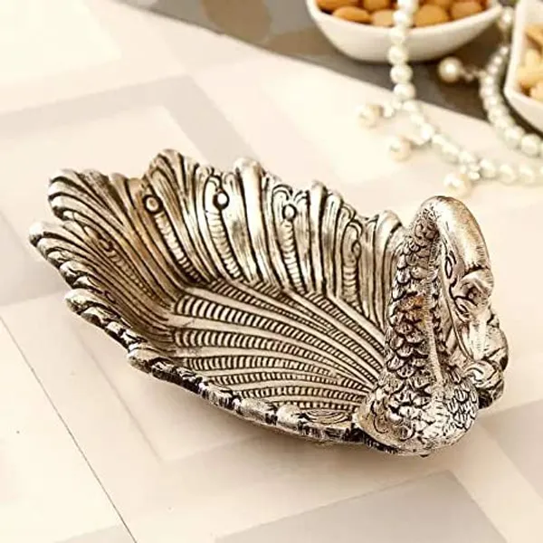 Prince_Home_Decor_&_Gifts_Oxidized_Aluminium_Duck_Shape_Metal_Solid_Tray_(Silver)