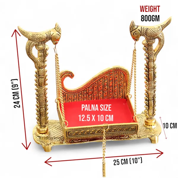 ridayKraft_Metal_Swing_Laddu_Gopal_Jhula,Krishna_Hindola_Palana,Decorative_Laddu_Gopal_for_Temple_Pooja,Showpiece_Figurines,Religious_Idol_Gift_Article