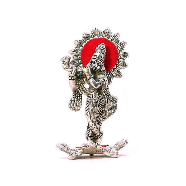 _Laddu_Metal_Krishna_Statute_Playing_Flute_Statue_Silver_Plated_Decor_Your_Home,Office_Metal_Krishna_Murti,Showpiece_Figurines,Religious_Idol_Gift_Article.