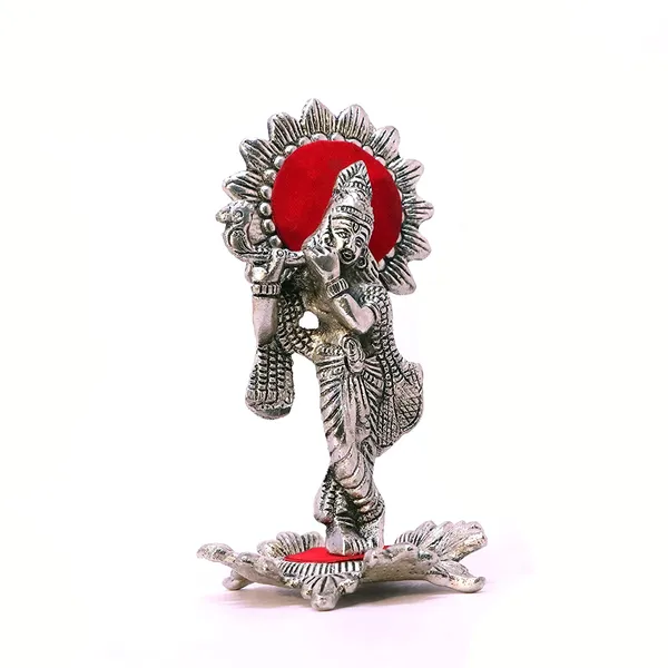 _Laddu_Metal_Krishna_Statute_Playing_Flute_Statue_Silver_Plated_Decor_Your_Home,Office_Metal_Krishna_Murti,Showpiece_Figurines,Religious_Idol_Gift_Article.