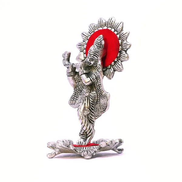 _Laddu_Metal_Krishna_Statute_Playing_Flute_Statue_Silver_Plated_Decor_Your_Home,Office_Metal_Krishna_Murti,Showpiece_Figurines,Religious_Idol_Gift_Article.