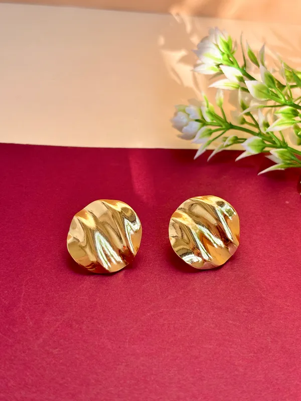 Melted_gold_Round_earring