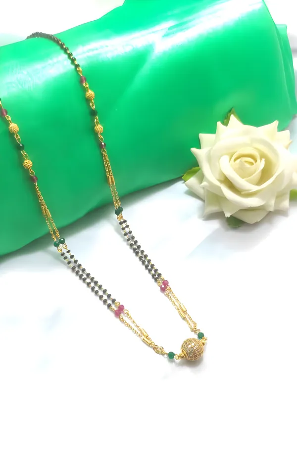 Prime_Double_Layer_A.D_Ball_Ruby&Green_Mangalsutra