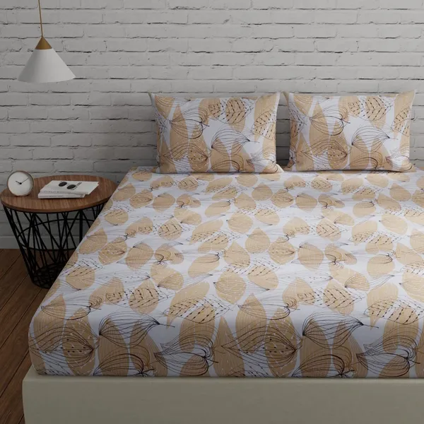 144_TC_Cotton_Elastic_Fitted_Bedsheets_Double_Size_with_2_Pillow_Covers_|_60_x_78_inches_|_Grey,_Black_&_White