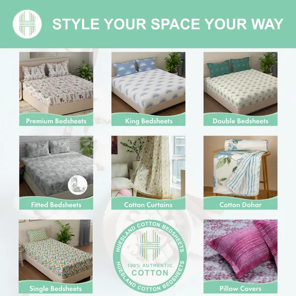 144_TC_Bedsheet_for_Single_Bed_with_1_Pillow_Cover_|_Mosy_Sage,_Olive_Sage_&_Pale_Sage