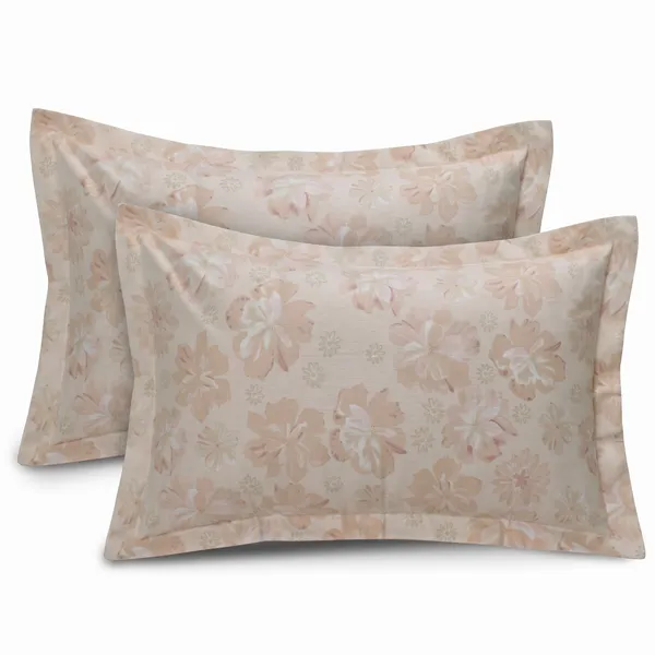 144_TC_Double_Bedsheet_Cotton_with_2_Pillow_Covers_|_Moccasin,_Pastle_orange_&_Antique_White