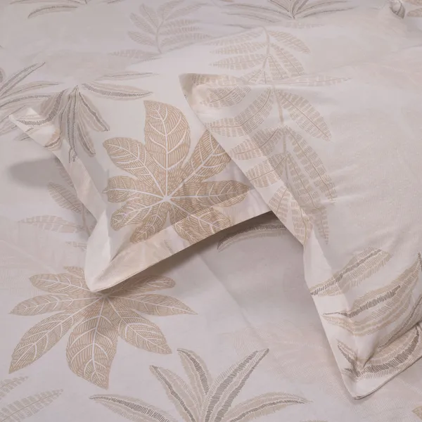 144_TC_Double_Bedsheet_Cotton_with_2_Pillow_Covers_|_Pastle_orange,_Moccasin_&_Antique_White