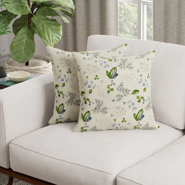 Huesland_Premium_Cotton_Cushion_Cover_Set_of_5(12x12)_-_Green_Leaf_Floral