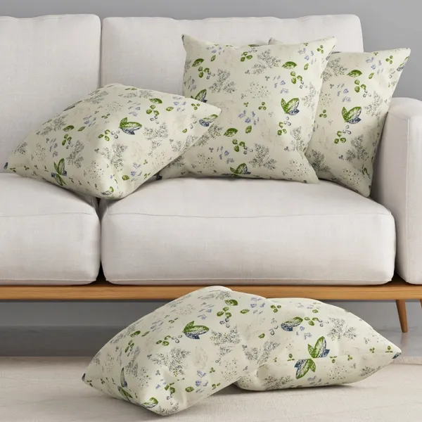 Huesland_Premium_Cotton_Cushion_Cover_Set_of_5(12x12)_-_Green_Leaf_Floral
