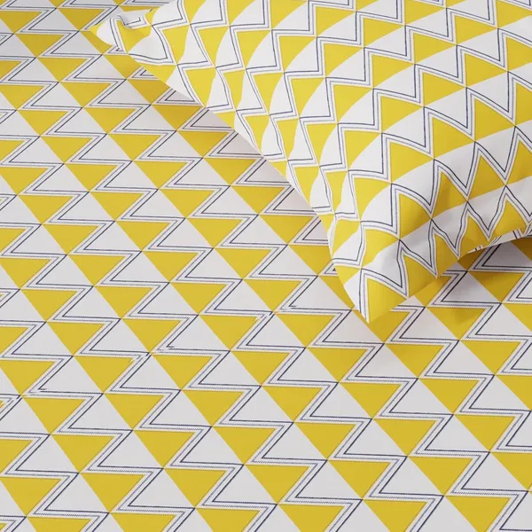 144_TC_Cotton_Bedsheets_for_King_Size_Bed_with_2_Pillow_Covers_|_White_&_Yellow