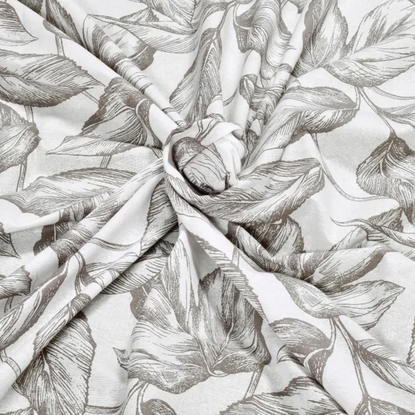 144_TC_Bedsheet_for_Single_Bed_with_1_Pillow_Cover_|_White_&_Antique_Pewter_Leaves