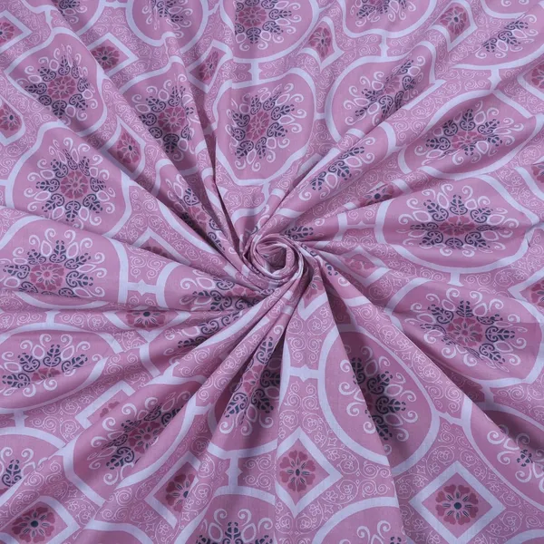 144_TC_Cotton_Bedsheet_Single_Bed_with_1_Pillow_Cover_|_Pink_&_Magenta_|_Mandala